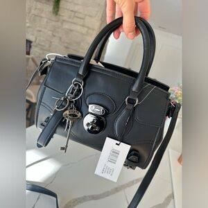 Steve Madden Charcoal Satchel with Silver Accents